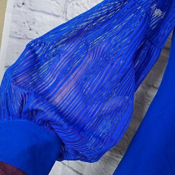 GB Girls Formal Dress Royal Blue Puffy Sheer Lace Sleeve Wedding Occasion Cruise - Picture 7 of 15